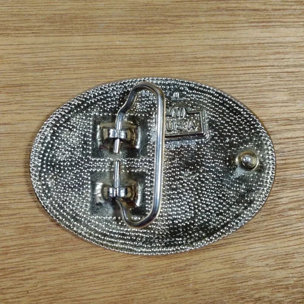 Honda GoldWing Belt Buckle Gold Silver Made In USA Vintage Thunderbird Biker